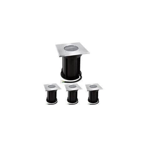 Set mit 10 eingelassenen Bodenstrahlern aus Edelstahl (304), wasserdicht nach IP65, GU10 15W, für den Außenbereich in Gärten und auf Terrassen (1/5)