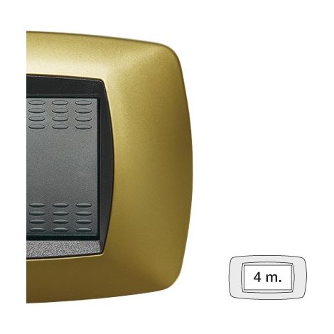 Placca 4 Posti Giallo Perla Modo (Master Cod. 39Tc324)