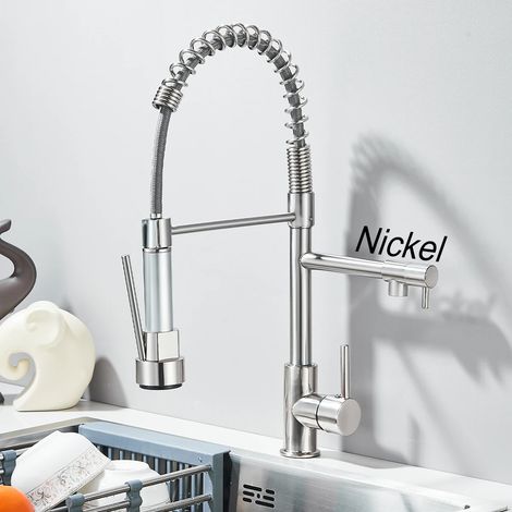 Robinet de cuisine, robinet d'évier pivotant à 360°, mitigeur eau chaude/eau froide (1/5)