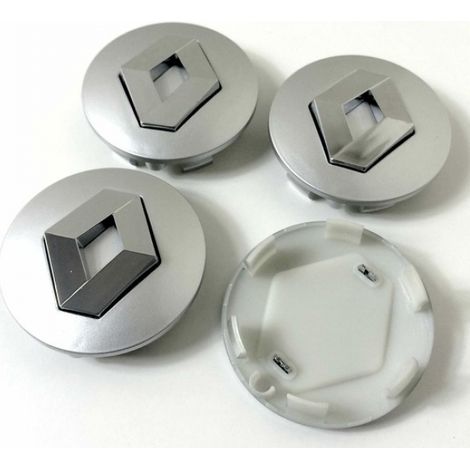 57 mm 4er-Pack Radnabenabdeckungen Renault Silber Einheitsgröße