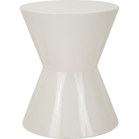 Tavolino da appoggio Oyo in metallo beige Ø 45 cm