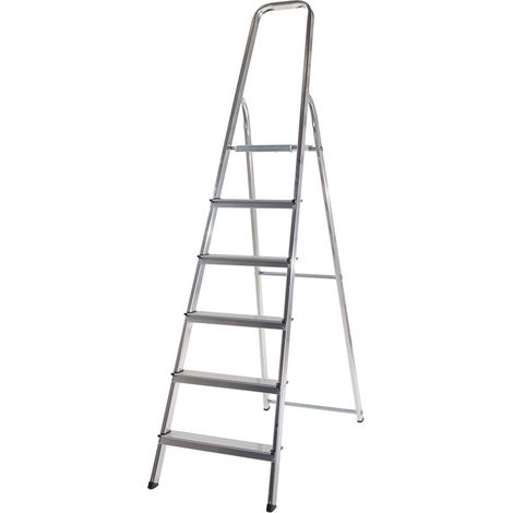 Escabeau ménager pliable en aluminium 6 marches léger Selekta (1/5)