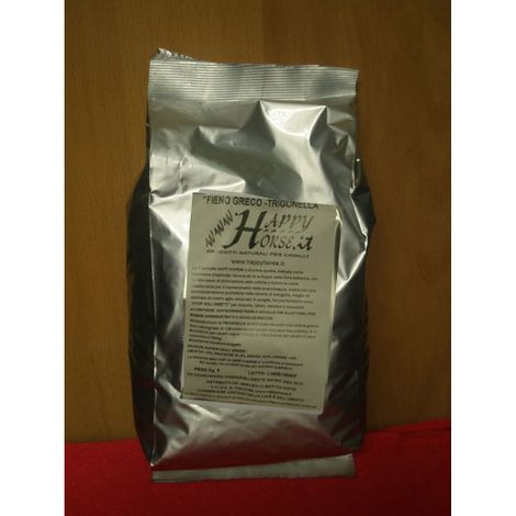 Trigonella in semi o fieno greco mangime con dosatore per cavalli 5 kg