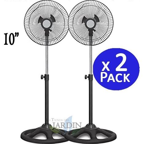 2 Stück Thulos Standventilatoren 10'' 45W, 3 Geschwindigkeiten und Höhenverstellbar, Ideal für Kleine Räume (1/2)