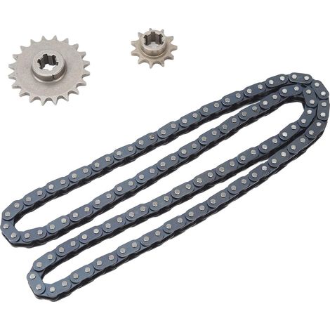 Pignon T8F 11T, Ensemble de Chaîne de Pignon de Chaîne d'entraînement T8F en Acier Pignon T8F 20T 11T 116 Maillons Kit de Chaîne d'entraînement T8F avec Chaîne pour Karting, (1/5)
