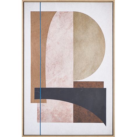 Lienzo cuadro de pared 93 x 63 cm marco MDF sintético formas abstractas rectangular moderno multicolor Ruffano (1/5)