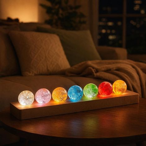 Boule cristal verre 7 couleurs sphère guérison 4cm, 1 (1/5)
