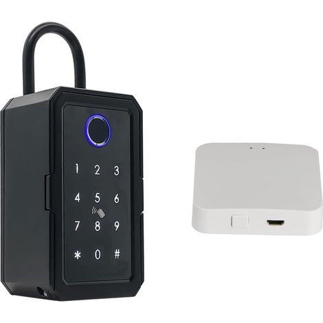 Petit coffre-fort Boîtes à clés électroniques intelligentes Tuya fonctionnent avec la passerelle étanche boîte de verrouillage extérieure boîte à clés murale de sécurité d'empreintes digitales for la (1/5)