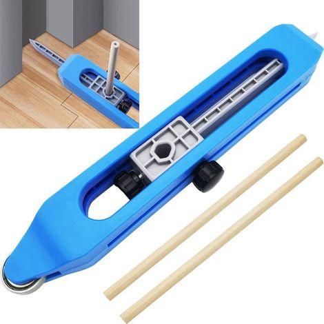 Appareil de mesure de contour de précision, duplicateur de formes irrégulières avec verrouillage, pour la pose de sols, moquettes et carrelages (bleu) (1/5)