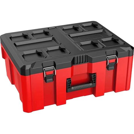 Cajas de almacenamiento apilables, antideslizantes, rojas, 564316 cm (1/2)