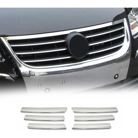 Moulure de Grille de Calandre Compatible avec VW Touran 2003-2006, Garniture Baguette de Calandre en Acier Inoxydable Argent (1/5)