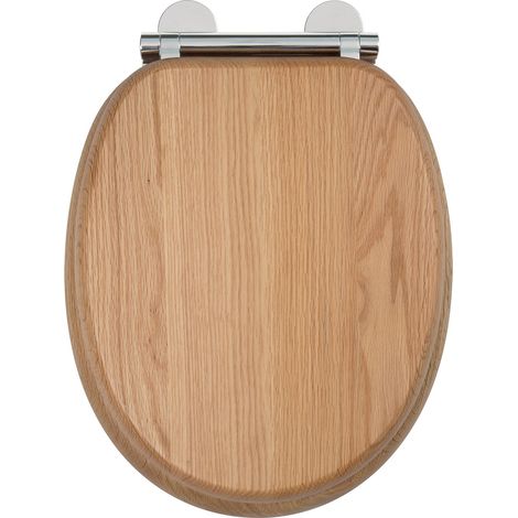 Croydex – Rutland always Fits Never Slips Slow Close sedile WC, in legno di quercia, 44.5 x 36.5 x 6 cm