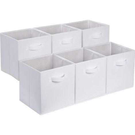 Boîte de rangement pliable - Boîte de rangement en tissu - Boîte de rangement avec poignée - Panier de rangement divers - Organisateur de rangement - Lot de 6 cubes de rangement pliables - Panier de r (1/4)
