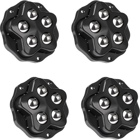 4 roulettes à rouleaux renforcées 360°, pour caisses, meubles, poubelles et petits électroménagers (1/5)