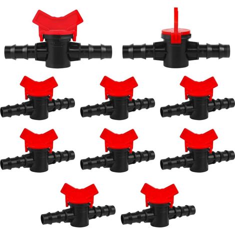 Válvula de riego para manguera, 10 válvulas de cierre de plástico, accesorios para válvulas de cierre de plástico, manguera de agua adecuada para riego agrícola de jardines y patios, control de válvul (1/5)