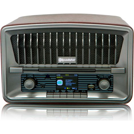 Roadstar HRA-270CD-MP3CD+BT Radio CD Portátil Vintage Digital DAB/DAB+/FM Reproductor CD-MP3 Bluetooth USB, Mando Distancia Madera