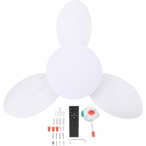 Ventilateur de plafond encastré 25 pouces, petit modèle à LED dimmable, 6 vitesses, moteur CC silencieux, blanc, idéal pour patio, cuisine et chambre. (1/5)