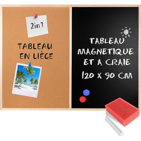 Tableau Panneau Liège + Tableau Craie et Magnétique 120 x 90 cm (1/5)