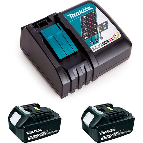 Makita Energy Kit 2x 3.0Ah 18v LXT Li-Ion Batteries BL1830 & DC18RC Fast Charger