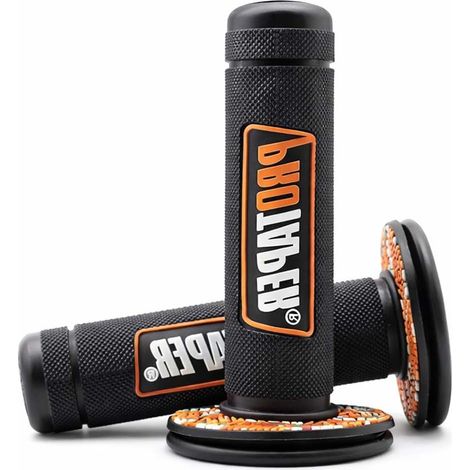 Moto Cross 125Cc 1 Paire Poignées Caoutchouc Noir Orange 22/24Mm Guidon 7/8 Pouces (1/5)