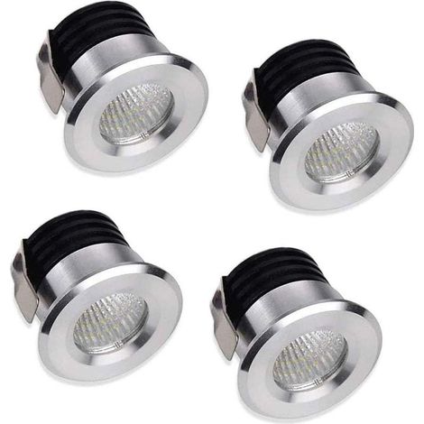 4 x Mini Spot LED Encastré Mini Projecteurs 3W LED Blanc Chaud Pour Vitrine Station Intérieur Éclairage Plaque de plâtre Incl.Seperated Transformateur (1/5)