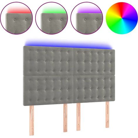 Maison Exclusive - Cabecero con luces LED terciopelo gris claro 1 (1/5)