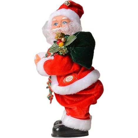 Figurine de Noël électrique représentant un Père Noël âgé qui twerke et remue les fesses, jouet musical dansant pour les fêtes et décorations de Noël 25-2 (1/5)