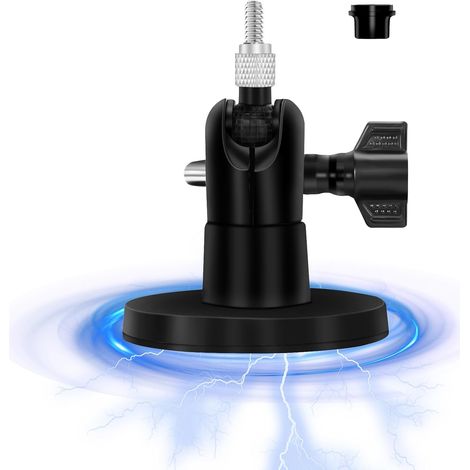 Support mural magnétique pour Outdoor, pivotant à 360°, support magnétique puissant pour XT/XT2, et toutes les caméras de surveillance avec trou de vis standard de 1/4 pouce(noir) (1/5)