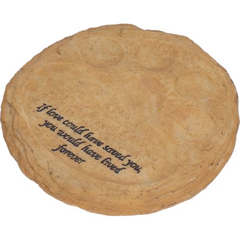 Pierre Tombale Résine pour Jardin - Stèle Commémorative Chien et Chat, Type B Couleur Sable, pour Pelouse et Arrière-Cour