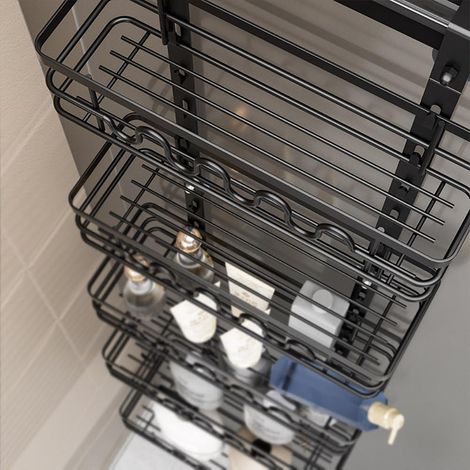 Over Door Organiser - 4-Tier - Metal, Hanging Design, Space-Saving - for Kitchen, Bathroom, Pantry (1/5)