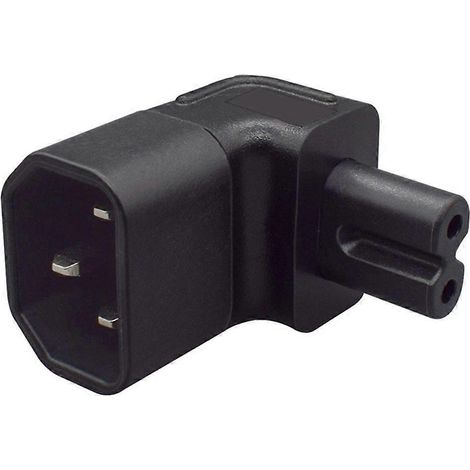 Adaptateur secteur en PVC, connecteur IEC320 C14 vers C7, prise électrique mâle-femelle.