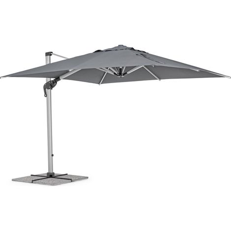 OMBRELLONE GIARDINO 3x4mt DECENTRATO GAZEBO PISCINA GRIGIO ROMA (1/5)