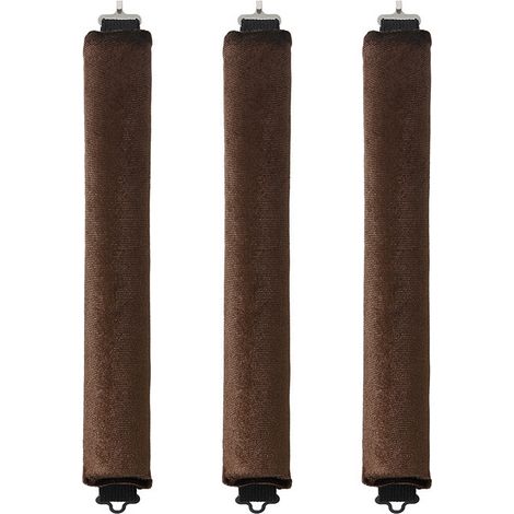 Ensemble de 3 fers à friser sans chaleur – Fer à friser en satin – Coffret cadeau pour cheveux – Marron (1/5)