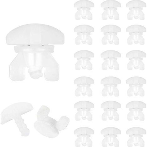 Arrêts Intermédiaires, Lot de 20, Blanc, Arrêt de Rideau, , Chambre de Roulement d'une Largeur Minimale de 16 mm, Hauteur de 6mm, Arrêt fin (1/5)