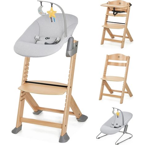 Chaise Haute + Transat, Bois Naturel, Évolutive (1/5)