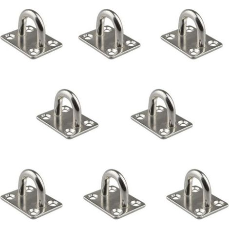 8 Pcs Plaque à Oeillet 6mm Pontet  Marine en Acier Inoxydable 304 Plaque à Oeillet Durable pour Bateau Plafond Mural Balanoire Hamac Marine