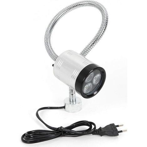 Luces de trabajo de cuello de cisne de 6 W, brazo flexible de luz de trabajo LED de base de lámpara magnética de máquina CNC redonda