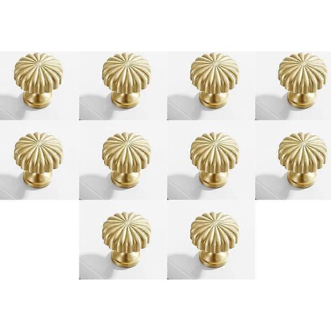 Lot de 10 poignées de porte en laiton style vintage, idéales pour tiroirs, portes, armoires et placards. (1/3)