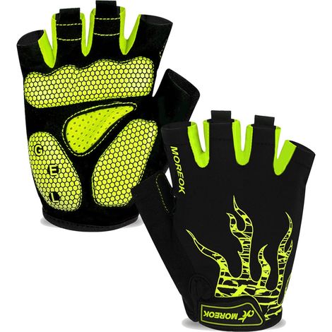 Gants de Cyclisme pour Homme et Femme–Absorbant les chocs et respirants,Gants de Vélo d'été à demi-doigts,paume antidérapante,séchage rapide Convient pour VTT,cyclisme sur route et sports de plein air (1/5)