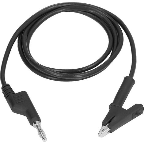 Krokodilklemmen-Prüfleitungen mit Bananenstecker, flexibles Kabel für elektrische Prüfungen J.70035‑1 4mm Schwarz
