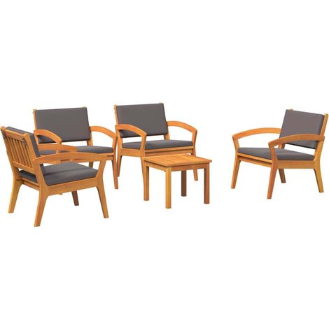Maison Exclusive - Set bistrot con cuscino 5 pcs Marrone Poliestere