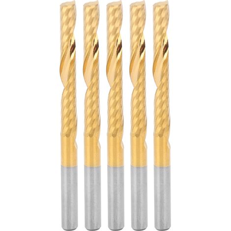 5PCS Fraises Hélice Mono-lèvre Métrique 4x32x55mm Acier Rapide Revêtement Titane (1/5)