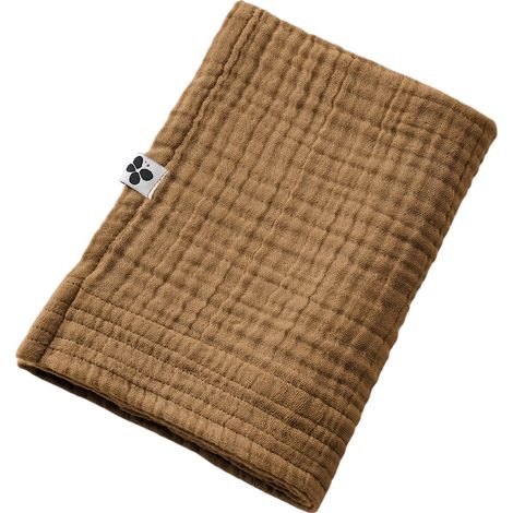 Serviette de toilette invite 50 x 90 cm Gaze de coton Gaia Camel (1/3)