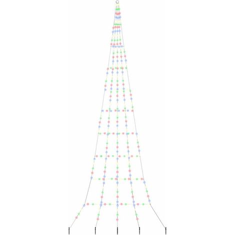 Árbol de Navidad LED EKENAS 511 cm 276 LED Multicolor Acero vidaXL