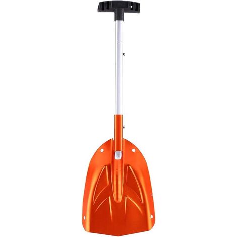 Schneeschaufel aus Metall, faltbar, aus Aluminiumlegierung, teleskopisch, einziehbar, Winter-Eisschaufel, Outdoor-Camping-Werkzeug, Orange