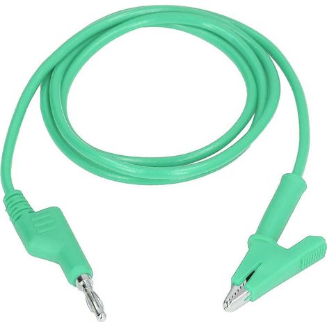 Krokodilklemmen-Prüfleitungen mit Bananenstecker, flexibles Kabel für elektrische Prüfungen J.70035‐1 4mm Grün