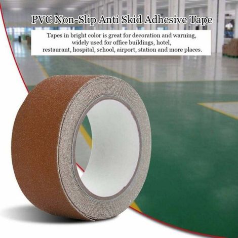 Ruban Antidérapant - PVC Marron - 5 m x 5 cm - Résistant Huile Eau - Pour Escaliers Piscines Toiletttes (1/4)