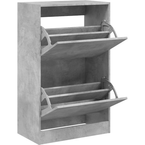 Maison Exclusive - Scarpiera Grigio Cemento 60x34x96,5 cm in Legno Multistrato