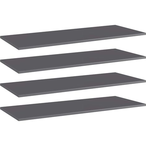 Bücherregal-Bretter 4 Stk. Hochglanz-Grau 100x40x1,5 cm