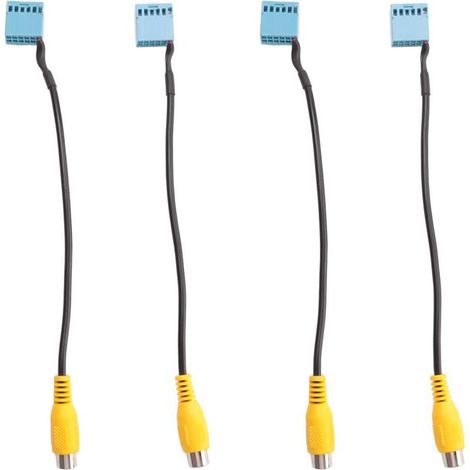 Il s'agit d'un ensemble de 4 câbles adaptateurs RCA pour caméra de recul vidéo, compatibles avec les caméras de recul de voiture MIB RCD330 et RCD330G. (1/3)